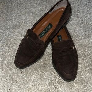 Vintage Brown Suede Loafers